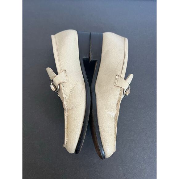 Vintage Gucci Cream Horsebit Pebble Leather Slip On Flat Loafer Driving Shoes 6B - Picture 4 of 11